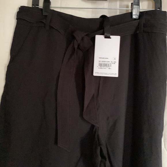 Mariella Rosati Made In Italy Viscose Polyester Black Pants 44 - Picture 4 of 7
